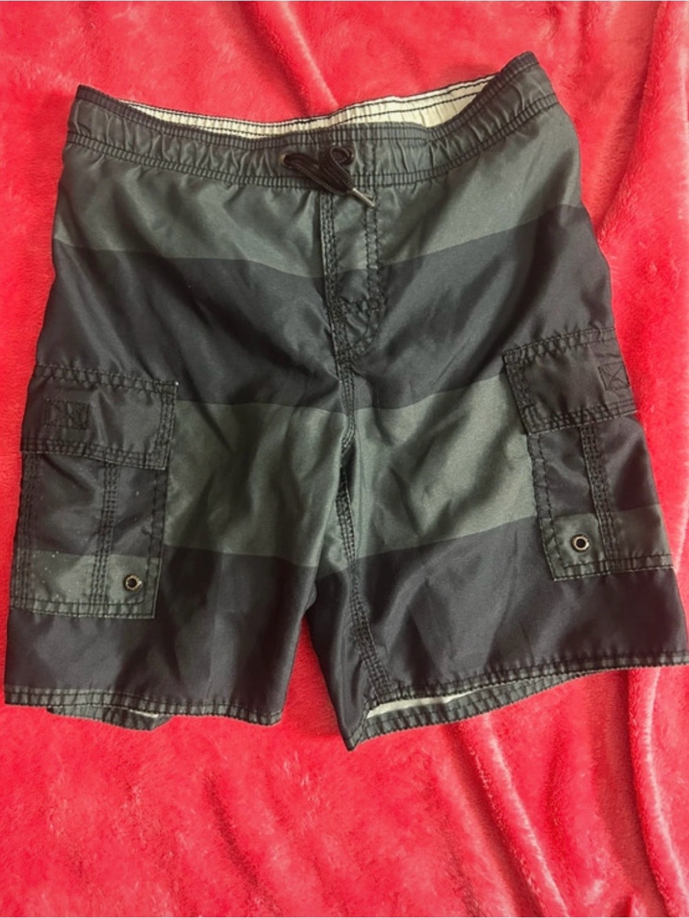 GAP Boys Black & green Striped Cargo Shorts
